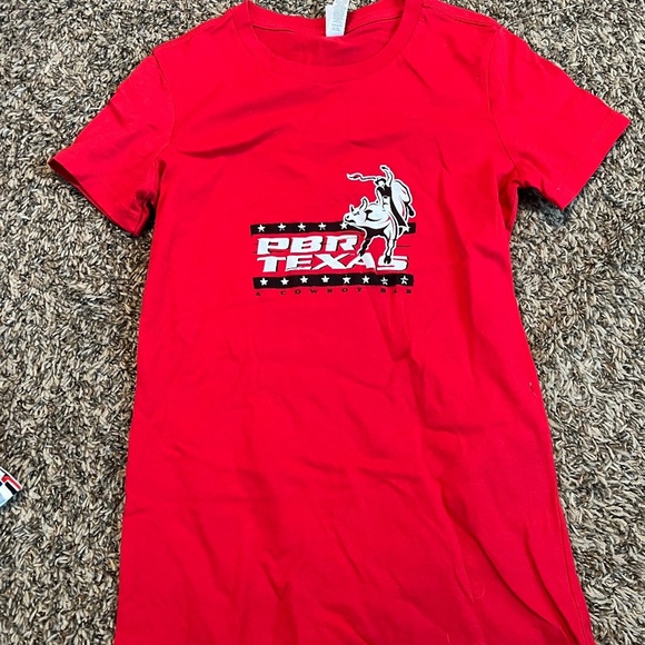 PBR Texas cherry red bella canvas womens graphic tee size small - Picture 1 of 4